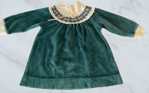 1970s velour dress (9-12m)